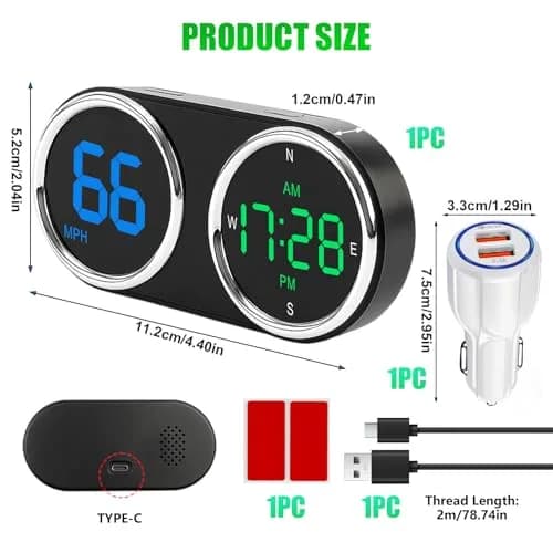 GUGUMO GPS Digital Speedometer for Car MPH | Universal HUD Speed Meter with LED Display thumbnail 7