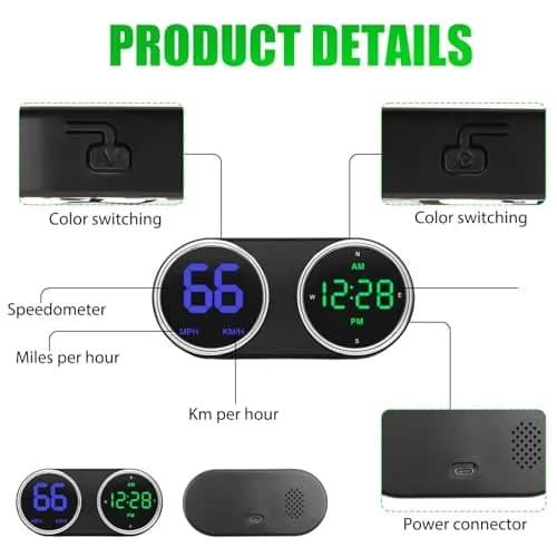 GUGUMO GPS Digital Speedometer for Car MPH | Universal HUD Speed Meter with LED Display thumbnail 3