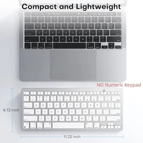 OMOTON Wireless Keyboard for Mac, Bluetooth Stable, No Numpad, Travel Size | Compact, Ergonomic, Mac-Compatible thumbnail 6