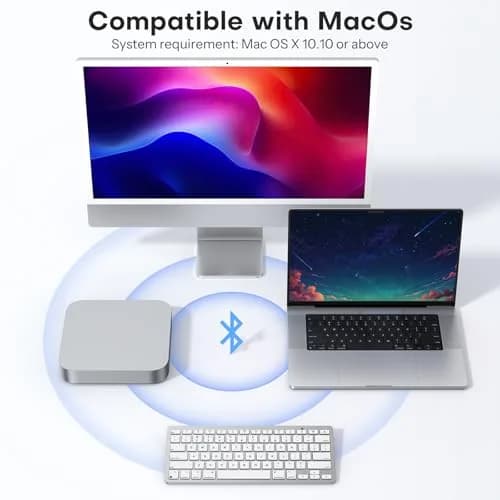 OMOTON Wireless Keyboard for Mac, Bluetooth Stable, No Numpad, Travel Size | Compact, Ergonomic, Mac-Compatible thumbnail 2