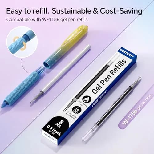 WRITECH Nebula Gel Pens 4ct Blue Ink | Smooth Writing, Silent Click, Aesthetic Gradient Barrel thumbnail 5