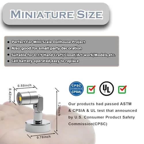 SUZEYAR Red Miniature LED Spot Lights 4 Pack | Battery Operated, Wireless, Mini Size for Artwork & Decor thumbnail 2