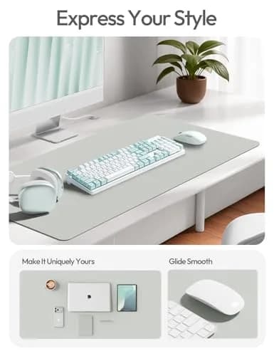 YSAGi PU Leather Desk Protector Mat 120cm x 43cm (47" x 17") | Protects Desks from Scratches, Spills, and Heat thumbnail 2