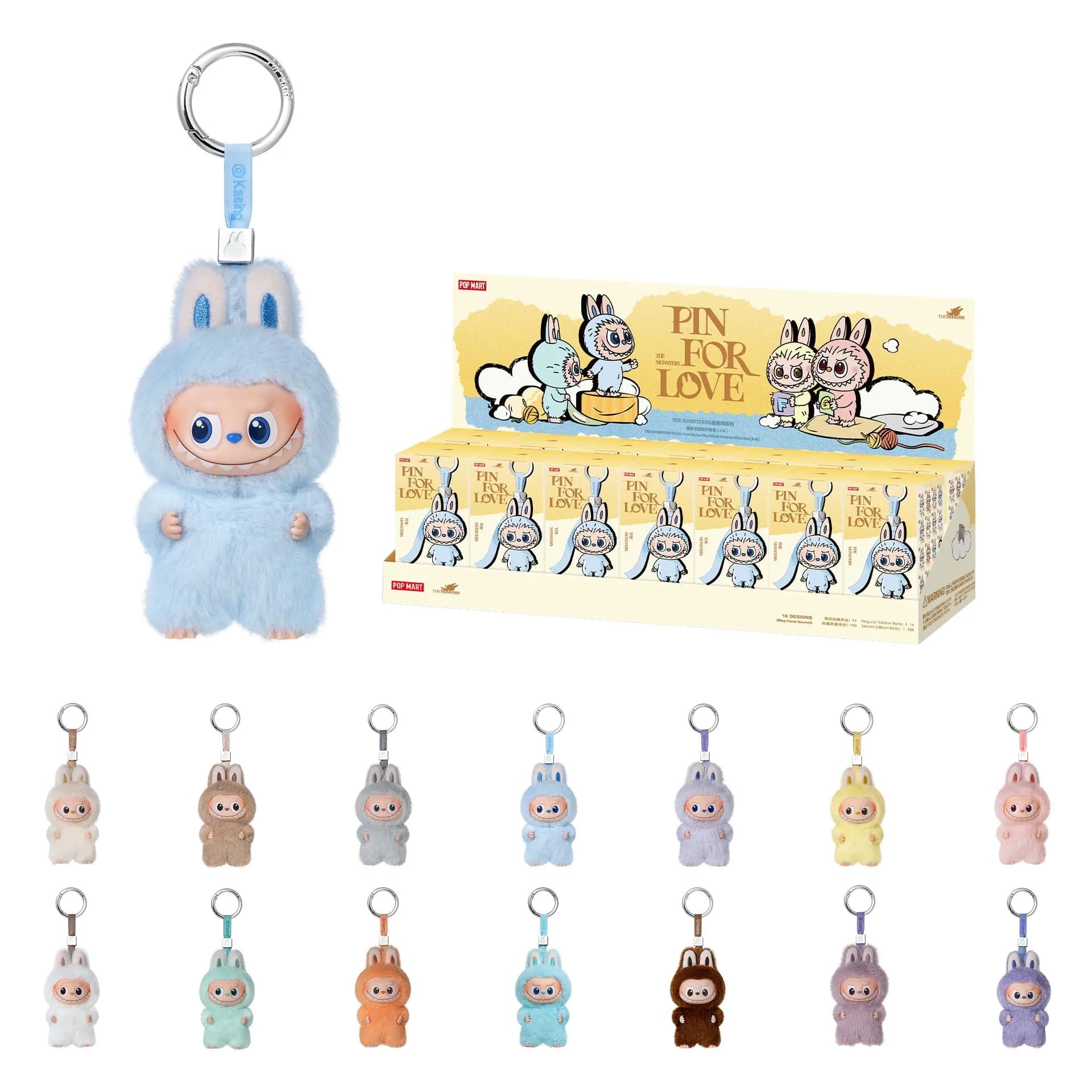 POP MART THE MONSTERS Pin for Love Series Blind Box Whole Set 14 Figures | Non-Toxic PVC Toy Figures — (A-m) / Whole Set