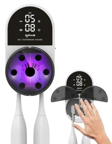 JetFresh UV Toothbrush Sanitizer & Holder with Fan Drying | Wall Mounted UV-C Cleaner for Bathroom thumbnail 1