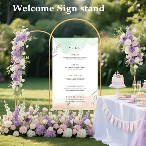 Nisoger 3 Pack Metal Arch Backdrop Stand Set 2.2m (7.2 ft) 2m (6.6 ft) 1.8m (6 ft) Gold | Heavy Duty Balloon Arbor Frame for Weddings & Events thumbnail 5