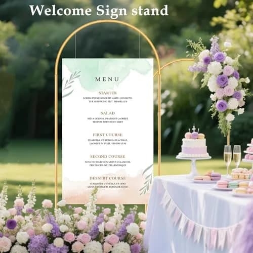 Nisoger 2 Pack Metal Arch Backdrop Stand 2.2m (7.2 ft) & 1.8m (6 ft) Gold Balloon Arbor Frame | Heavy Duty Wedding Party Decor thumbnail 5