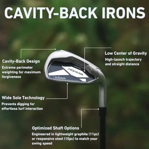 TaylorMade New Idea Package Set, Men's, Left-Handed, 10-Piece Steel | Complete Golf Clubs for Effortless Distance thumbnail 4