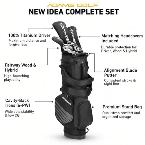 TaylorMade New Idea Package Set, Men's, Left-Handed, 10-Piece Steel | Complete Golf Clubs for Effortless Distance thumbnail 2