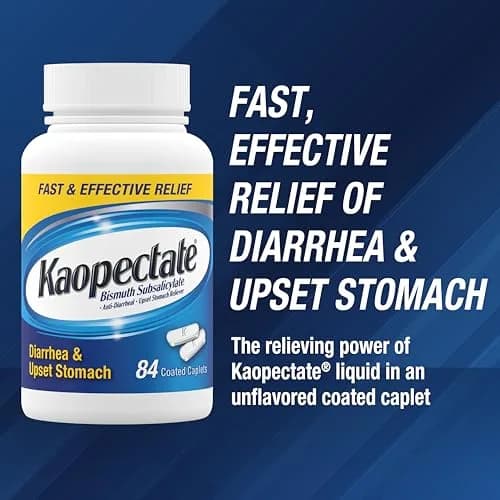 Kaopectate Multi-Symptom Anti-Diarrheal & Upset Stomach Reliever, 84 Caplet | Fast GI Discomfort Relief for Adults thumbnail 3