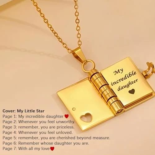 Roe Dolph My Little Star Book Necklace Gift for Daughter & Granddaughter | Meaningful Jewelry for Mothers Day thumbnail 7