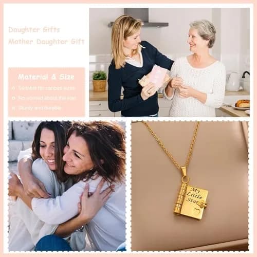Roe Dolph My Little Star Book Necklace Gift for Daughter & Granddaughter | Meaningful Jewelry for Mothers Day thumbnail 3