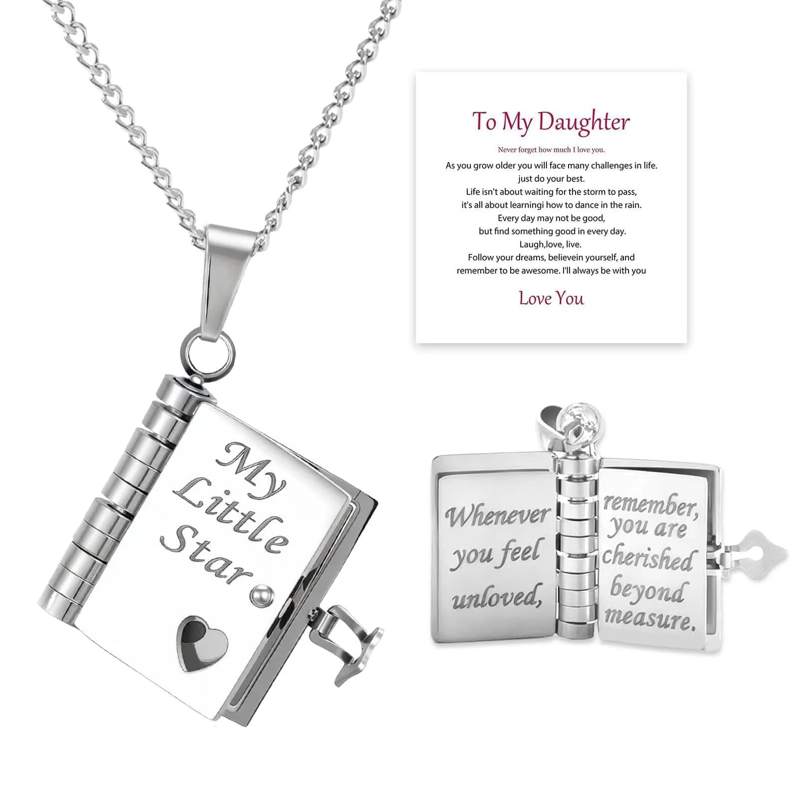 Roe Dolph My Little Star Book Necklace Gift for Daughter & Granddaughter | Meaningful Jewelry for Mothers Day — A3