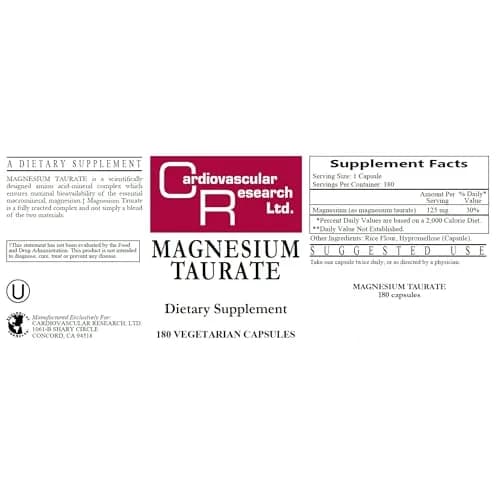 Cardiovascular Research Magnesium Taurate 125 mg thumbnail 3