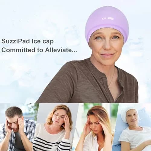 SUZZIPAD Chemo Cooling Cap for Chemotherapy Care, Purple, One Size thumbnail 3