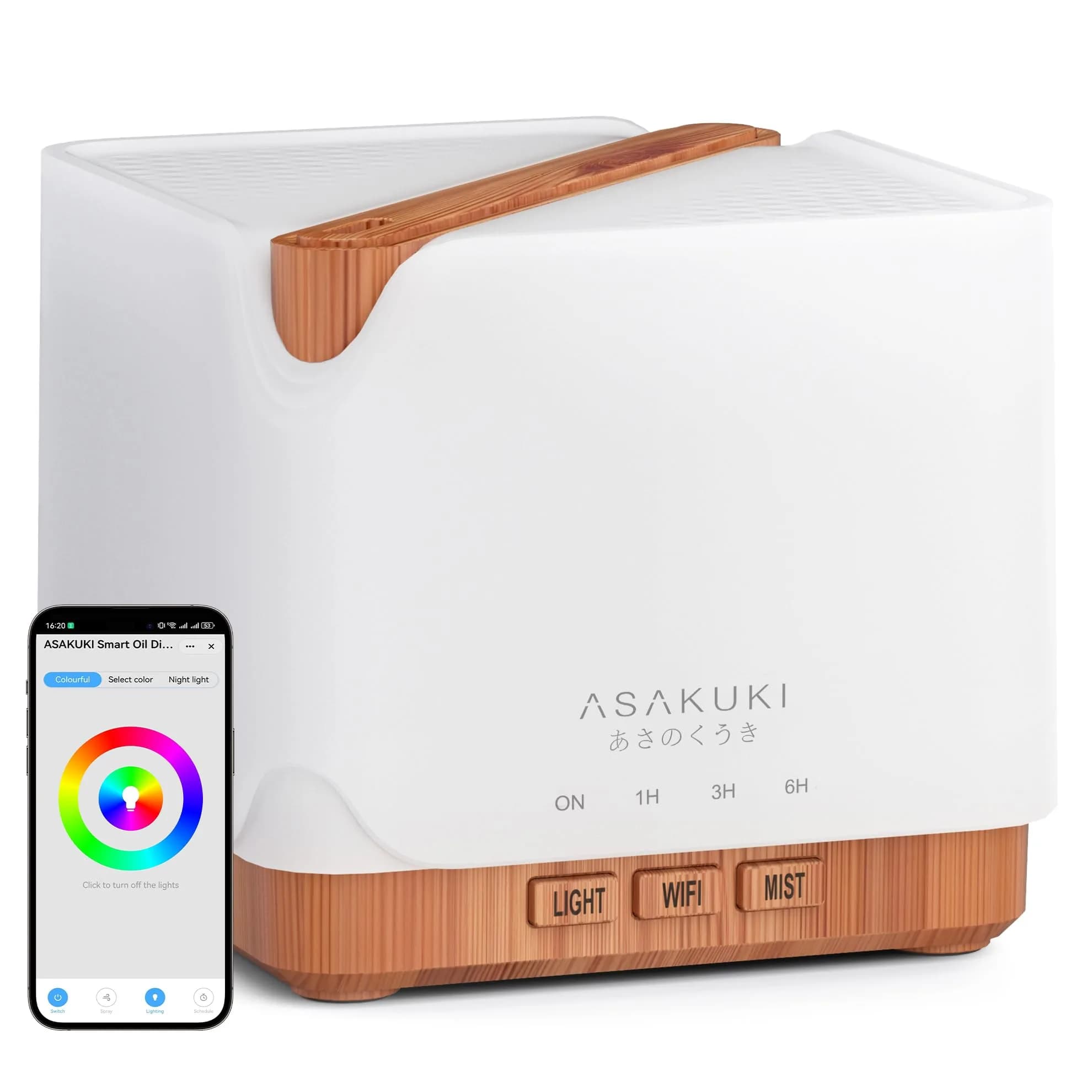 ASAKUKI Smart WiFi Essential Oil Diffuser Humidifier 700ml (25.4 fl oz) | App & Voice Control