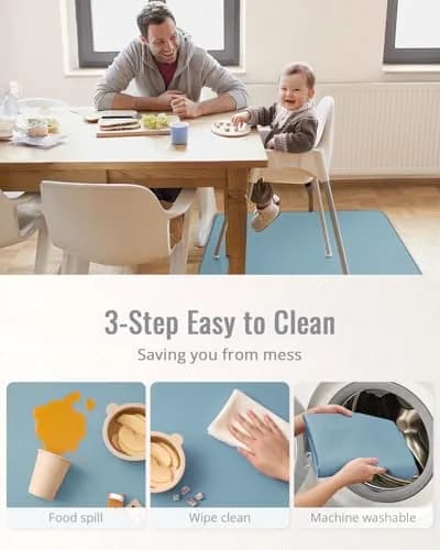 Blissful Diary Baby Splat Mat 129cm x 129cm (50.4" x 50.4") | Waterproof & Anti-Slip Floor Protector for High Chairs, Playtime & Crafts thumbnail 5