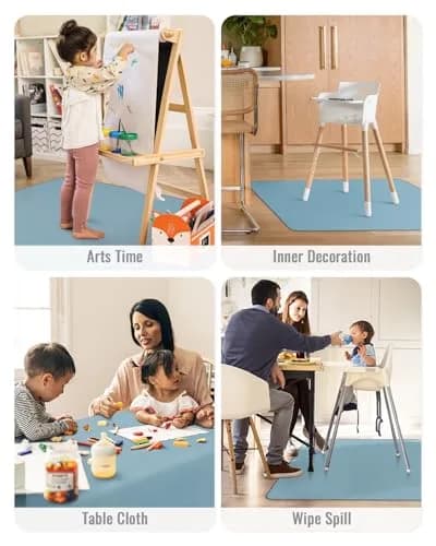 Blissful Diary Baby Splat Mat 129cm x 129cm (50.4" x 50.4") | Waterproof & Anti-Slip Floor Protector for High Chairs, Playtime & Crafts thumbnail 7
