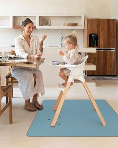 Blissful Diary Baby Splat Mat 129cm x 129cm (50.4" x 50.4") | Waterproof & Anti-Slip Floor Protector for High Chairs, Playtime & Crafts thumbnail 4