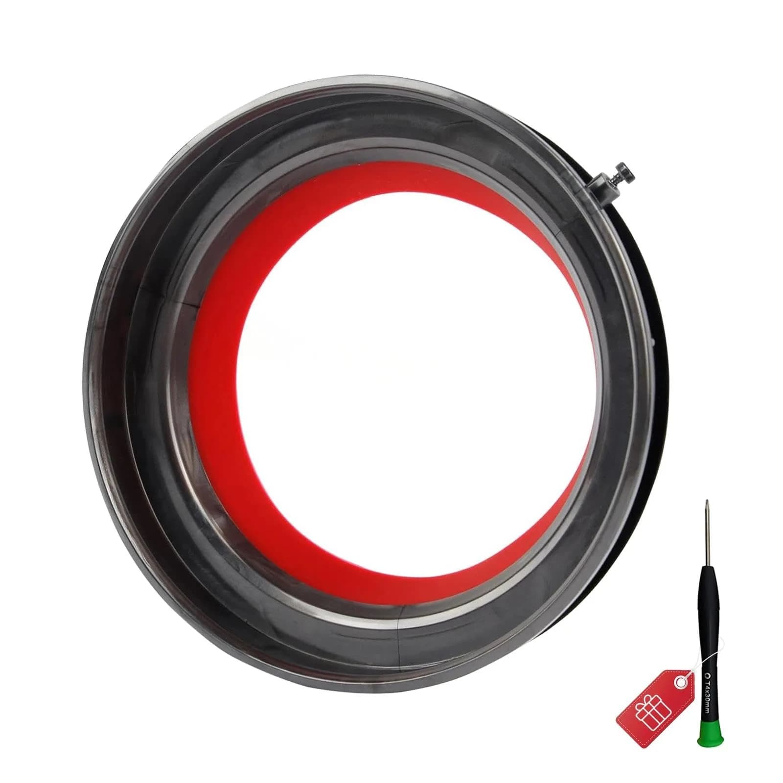 Vanclearidea Dust Bin Sealing Ring for Dyson V12 (SV18 SV20) Vacuum Cleaner | Red Rubber Replacement Part - main product image