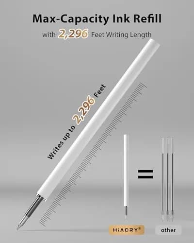 Hiacry Gel Pens 0.7mm Medium Point 8-Pack | Smooth Writing Fidget Pens, Stress Relief, No Smear, No Bleed, Journaling, Note Taking, Work, School, Office, Students & Adults thumbnail 6