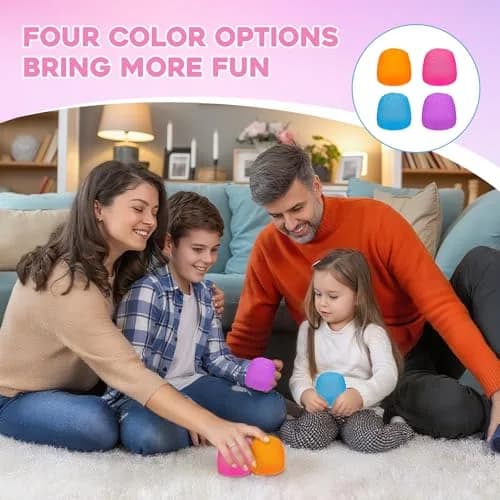 AuraGlaze Purple Gumdrop Squishy Stress Ball 5.5cm (2.2in) | Non-Toxic Sensory Toy for Kids & Adults thumbnail 4
