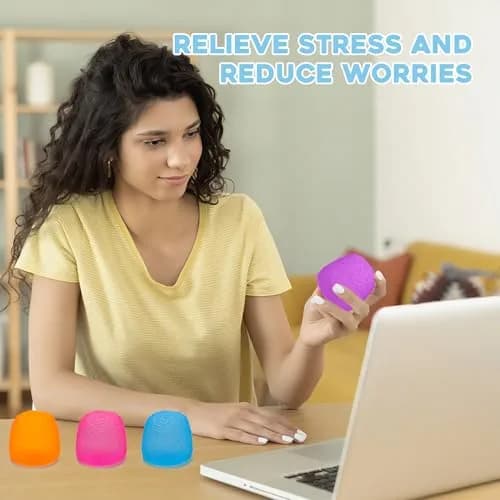 AuraGlaze Purple Gumdrop Squishy Stress Ball 5.5cm (2.2in) | Non-Toxic Sensory Toy for Kids & Adults thumbnail 7