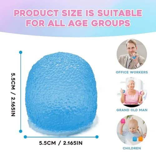 AuraGlaze Gumdrop Squishy Stress Ball Blue 5.5cm (2.2in) | Non-Toxic Silicone for Kids & Adults thumbnail 2