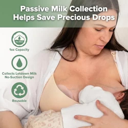 haakaa Petal Soft Passive Silicone Milk Collector 30ml (1 oz) | Discreet Leak-Protection Milk Saver thumbnail 2