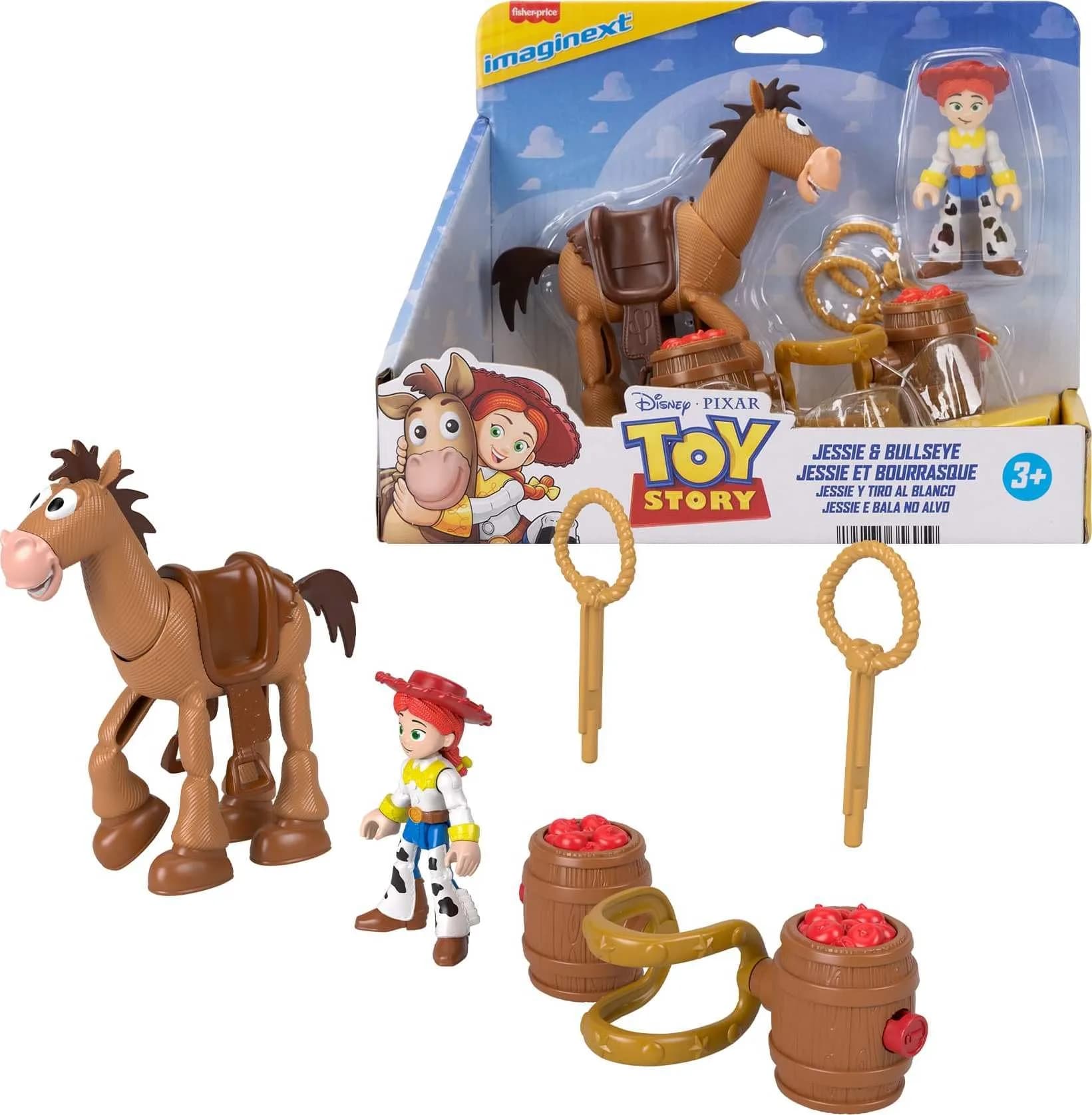 Fisher-Price Imaginext Toy Story Jessie & Bullseye Play Set 3-inch Action Figure, Bullseye Horse, Saddle & Lasso Projectiles | ASTM-Tested - main product image