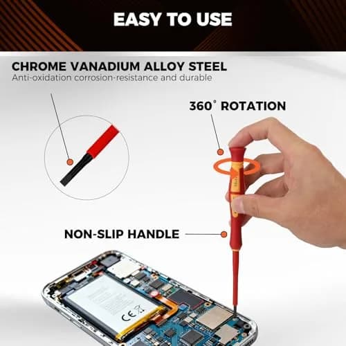 HORUSDY 12-Piece Precision Screwdriver Set | 1000V Insulated, Magnetic Tips & Rotatable Cap for Electronics & Electrical Work thumbnail 5