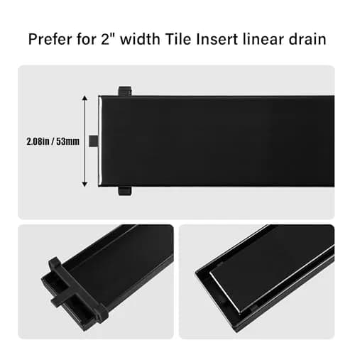 HTOH Black Plastic Clip for 2 Inch Linear Shower Drain | 6 Pcs thumbnail 3