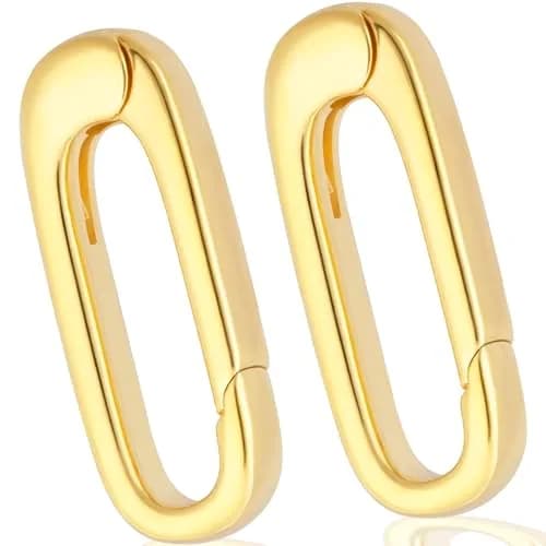 Alpinleux Gold Oval Necklace Pendant Clasp, 0.26"×0.71" | Jewelry Making Accessory thumbnail 1