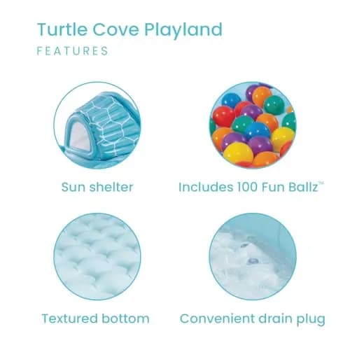 Intex Turtle Cove Playland Inflatable Paddling Pool or Ball Pit 218cm x 206cm x 97cm (86" x 81" x 38") | ASTM-Tested for Kids thumbnail 3