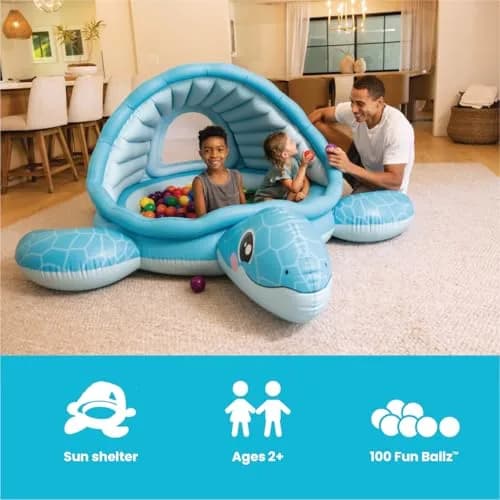 Intex Turtle Cove Playland Inflatable Paddling Pool or Ball Pit 218cm x 206cm x 97cm (86" x 81" x 38") | ASTM-Tested for Kids thumbnail 4