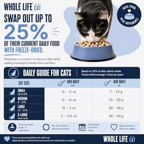 Whole Life Pet Products Just One Chicken Freeze Dried Cat Treats 283 g (10 oz) | Single Ingredient Protein-Packed Snacks thumbnail 3