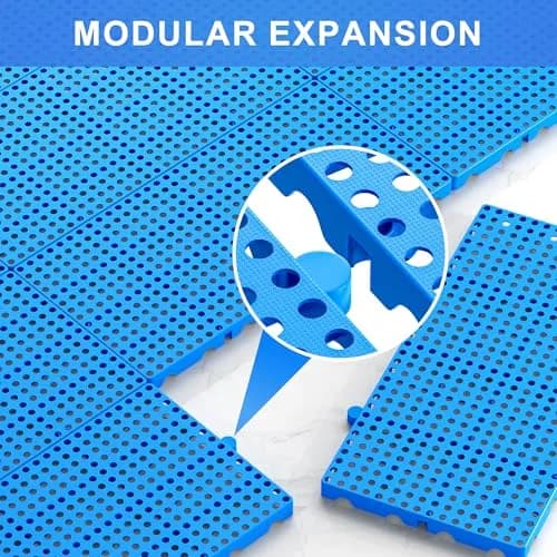 XyVoltic Plastic Pallets 10 Pack | Basement Storage, 1000lb Capacity, Blue thumbnail 4