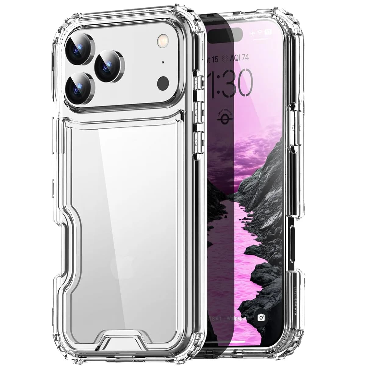 AICase for iPhone 17 Pro Max Clear,Heavy Duty 3-Layer Drop Protection | Shockproof & Anti-Yellowing - main product image