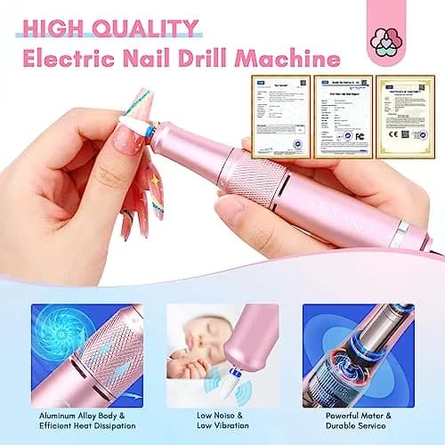 SAVILAND Advance Nail Drill Professional 40000 RPM Cordless Electric File with 13 Bits & 56 Sanding Bands | For Acrylic Nails thumbnail 4
