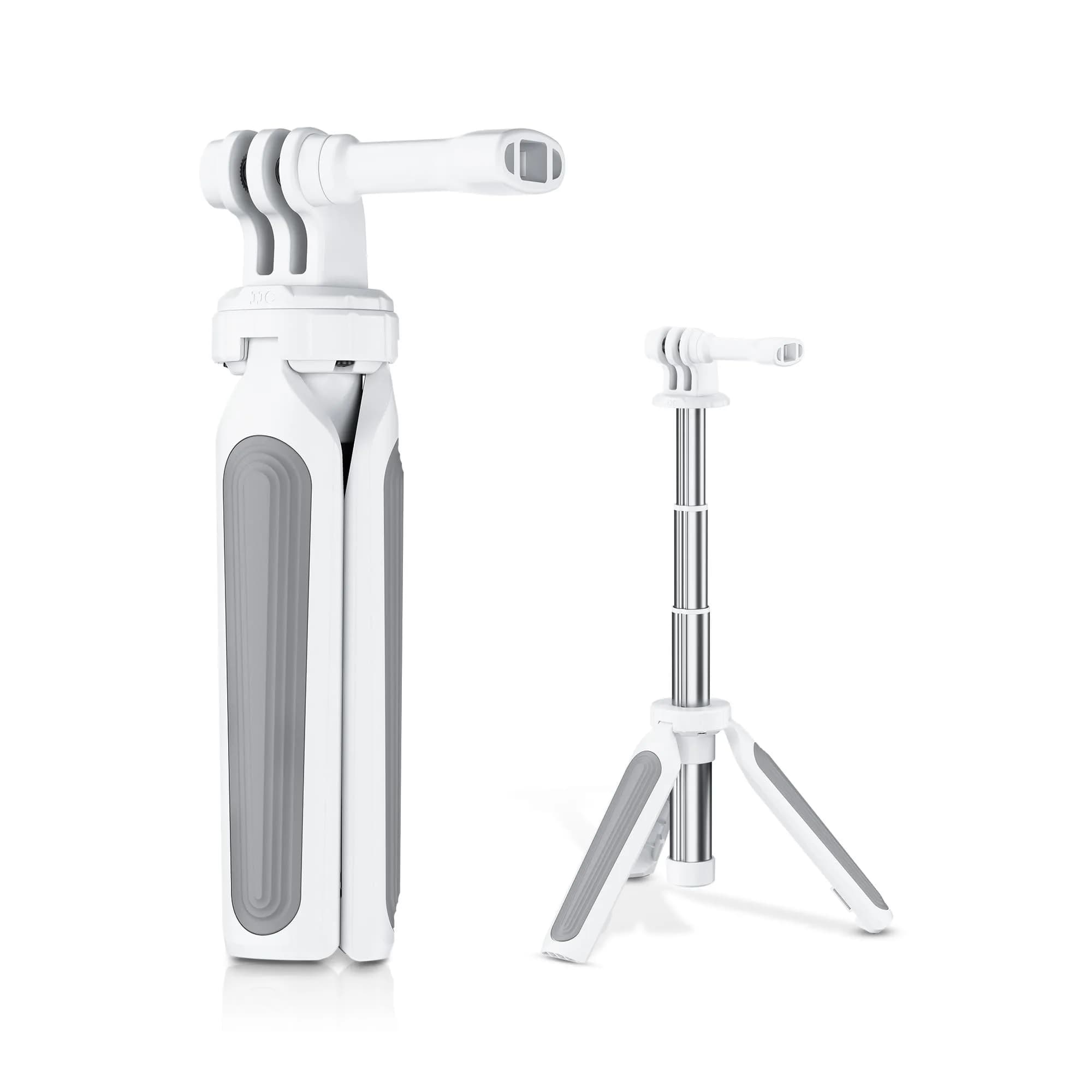 JJC Mini Selfie Stick Tripod for Action Cameras 21.8cm (8.58") | Black — Mini Extension Tripod White