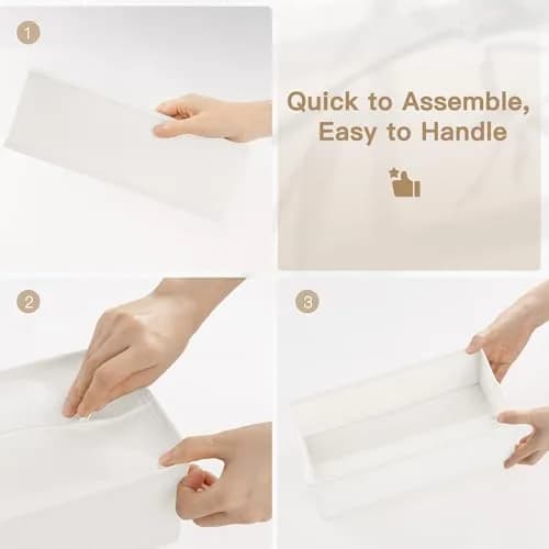 Criusia 24 Pack Drawer Organizer Bins for Baby Clothes, Underwear, Socks | 28cm (11") x 11cm (11") x 10cm (4") White thumbnail 9