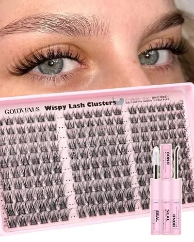 Goddvenus Wispy Lash Clusters 180pcs (C Curl) | Natural DIY Lash Extension Kit thumbnail 1
