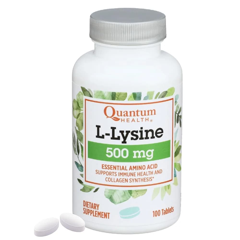 Quantum L-Lysine 500 mg Essential Amino Acid Supplement | Supports Collagen, Bone & Immune Health - main product image