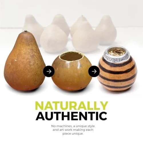 BALIBETOV Natural Gourd Yerba Mate Cup Set 200ml (7 fl oz) | Authentic Argentine Craftsmanship thumbnail 6