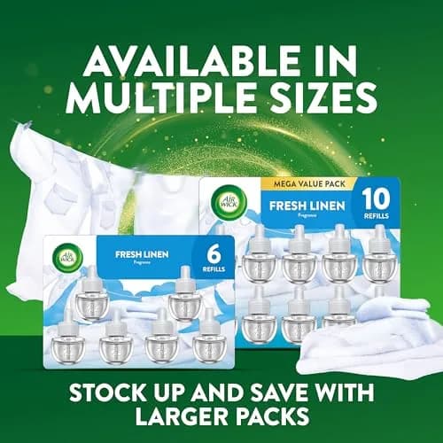 Air Wick Plug-In Scented Oil Refills Fresh Linen 6 Count (45 Days/Refill) | Continuous Fragrance for Homes & Offices thumbnail 8