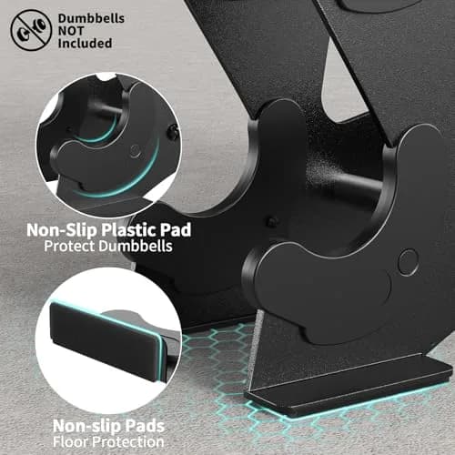 Strifuture Dumbbell Rack Stand for Space Saving | Supports 1-15 LB Weights, Heavy Duty Iron, Compact Design thumbnail 2