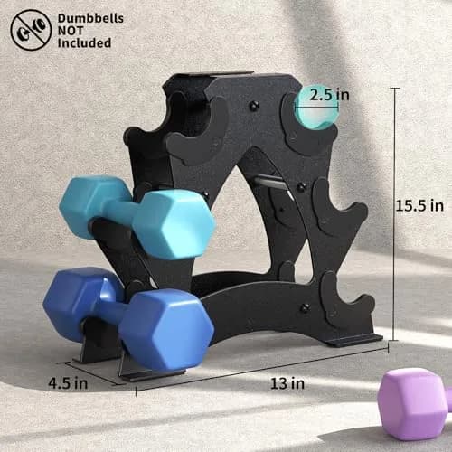 Strifuture Dumbbell Rack Stand for Space Saving | Supports 1-15 LB Weights, Heavy Duty Iron, Compact Design thumbnail 3
