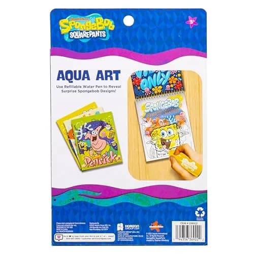 Horizon Group USA Spongebob Aqua Art Mess-Free Water Reveal Coloring Book with Pen 6 x 7.5 in. (4 Pages) | Reusable Travel Activity Pad for Kids Ages 3+ thumbnail 8