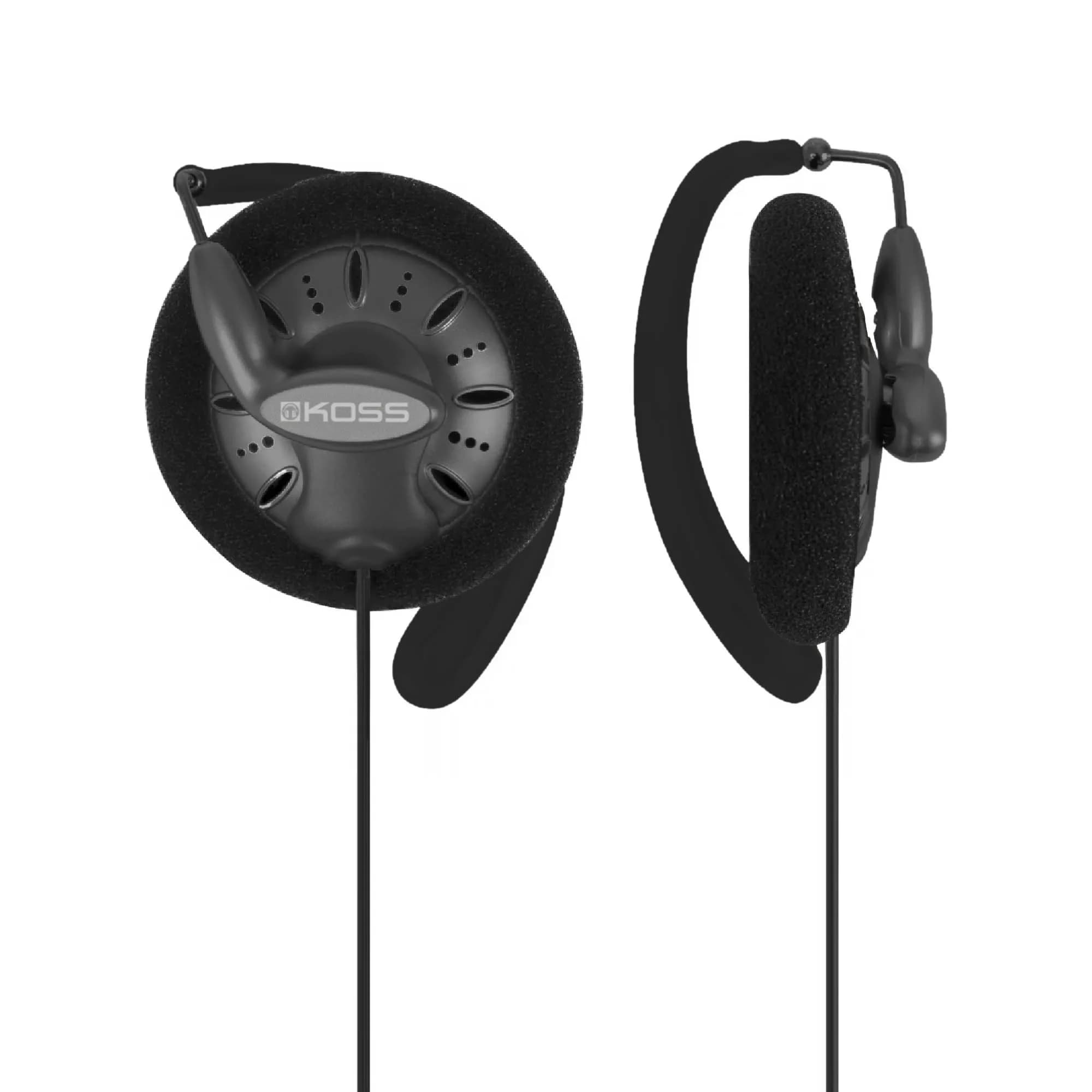 Koss KSC75 Portable On-Ear Clip Headphones, Grey | High-Fidelity Audio with Titanium Drivers