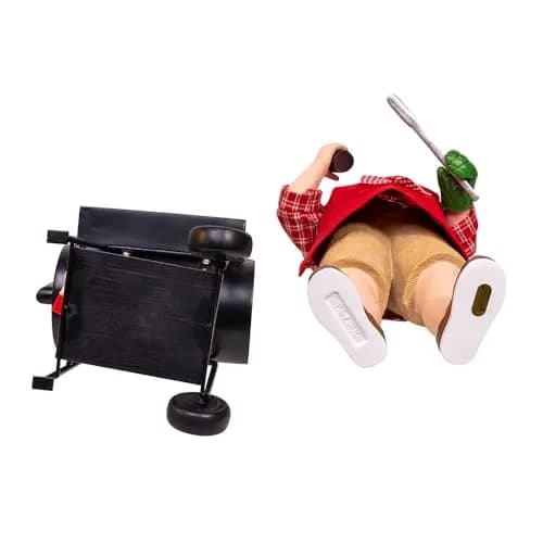 Kurt Adler 10.75" Barbecue Grill Santa Figurine 2-Piece Set | Festive Holiday Decor thumbnail 6